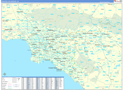 Greater Los Angeles Metro Area Wall Map Basic Style 2024